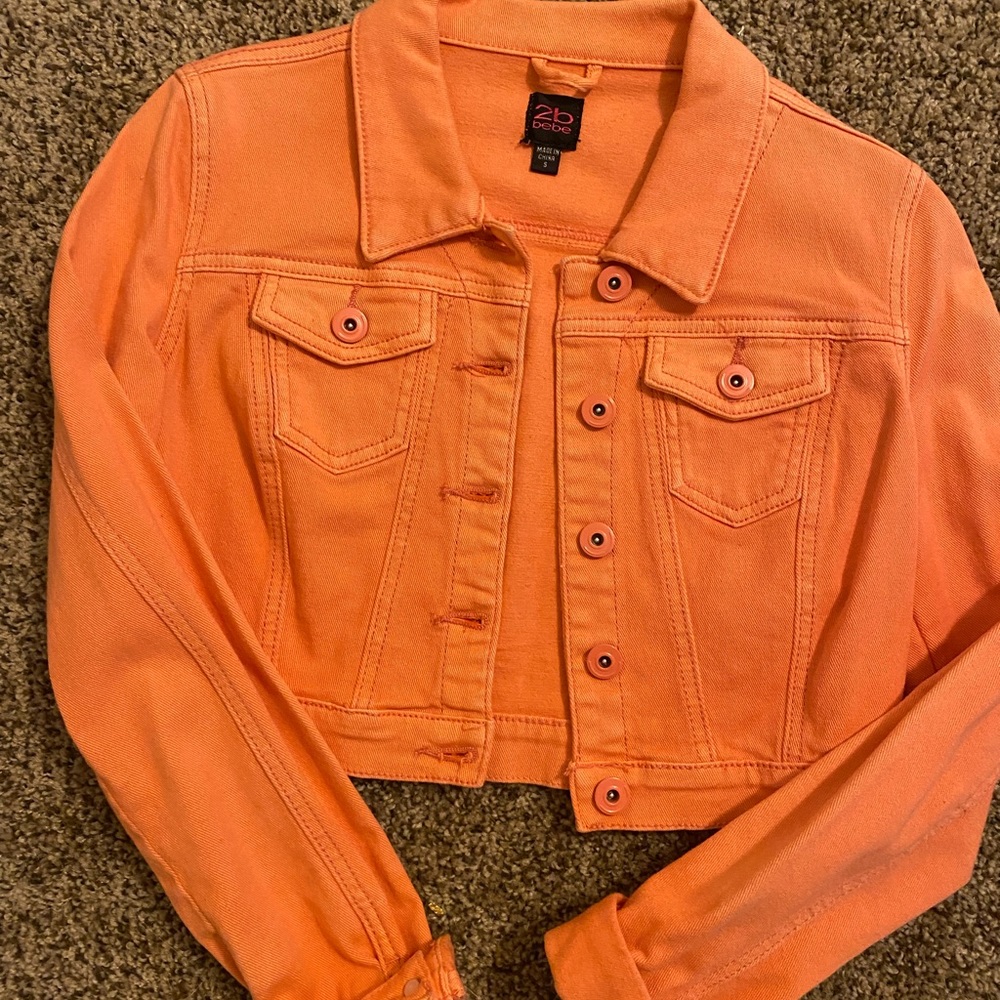 Coral and Blue fashion denim jacket - sold together or separately
